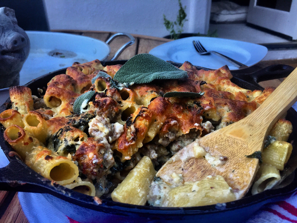 Sausage & Kale Baked Rigatoni